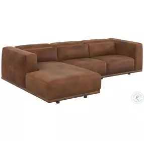 Beau Lucia Tobacco Leather LAF Chaise Sectional