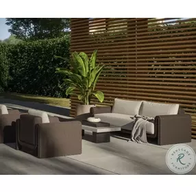 Kairo Louis Cream Performance Fabric Sofa With Gray Wooden Frame