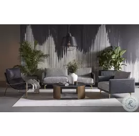 Gallus Carbon And Antique Brass Outdoor Cocktail Table