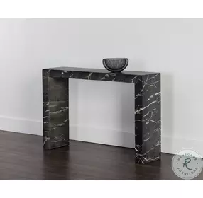 Axlen Black Marble Console Table