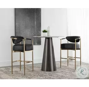 Heloise Bravo Black Bar Stool