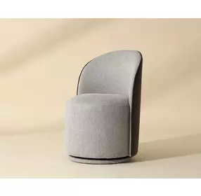 Opaline Belfast Heather Gray and Meg Ash Upholstered Swivel Dining Chair