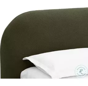 Selene Copenhagen Olive Queen Upholstered Low Profile Bed