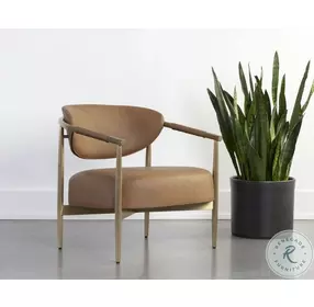 Heloise Milliken Cognac Lounge Chair