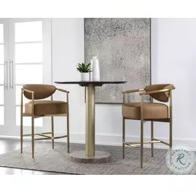 Heloise Milliken Cognac Counter Height Stool