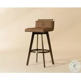 Stafford Milliken Cognac Swivel Bar Stool