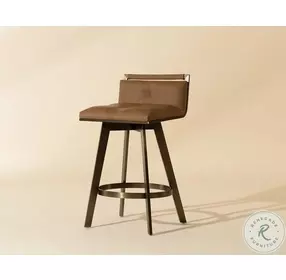 Stafford Milliken Cognac Swivel Counter Height Stool