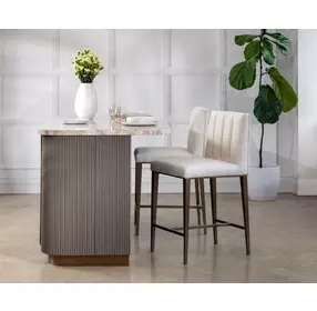 Hadwin Geralt Linen Performance Fabric Counter Height Stool