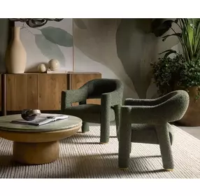 Orula Sage and Brown Outdoor Round Coffee Table