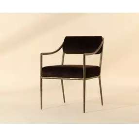 Belen Diamond Mink Upholstered Dining Arm Chair