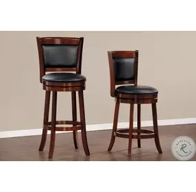 Shapel Dark Cherry Upholstered Back Swivel Pub Chair