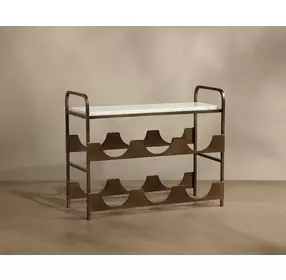 Rhone White and Gold 6 Bottle Wine Rack