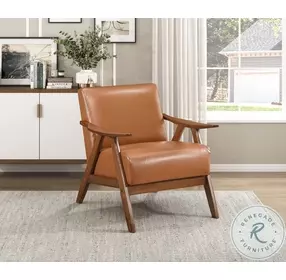 Damala Brown And Walnut Accent Chair