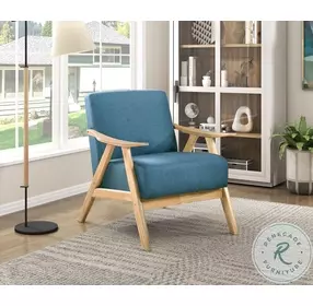 Damala Blue And Natural Accent Chair
