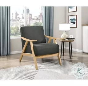 Damala Dark Gray And Natural Accent Chair