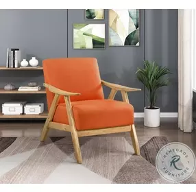 Damala Orange And Natural Accent Chair