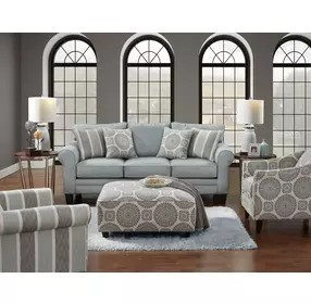 Grande Mist Gray and Blue Upholstered Accent Chair