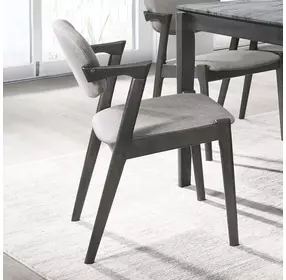 Stevie Brown Grey and Black Side Chair Set of 2