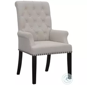 Phelps Sand and Rustic Espresso Arm Chair
