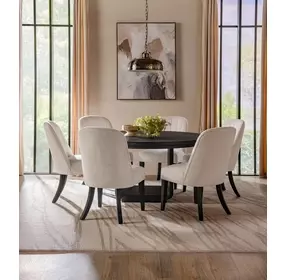 Leandro Burnished Black 60" Round Dining Table
