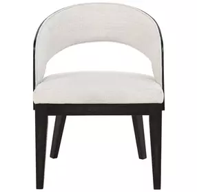 Leandro Cream Upholstered Dining Arm Chair Set of 2