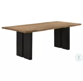 Bradshaw Natural Acacia And Black Rectangular Dining Room Set