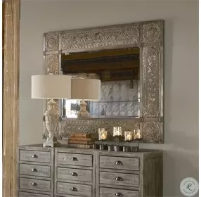 Harvest Serenity Golden Champagne Leaf Mirror