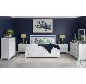 Summerland Pure White King Panel Storage Bed