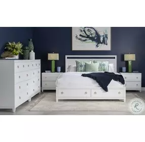 Summerland Pure White King Panel Storage Bed