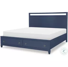 Summerland Inkwell Blue Panel Storage Bedroom Set
