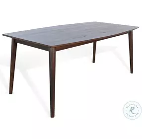 Rustic Refined Dark Brown Mid Century Wood Rectangular Dining Room Set