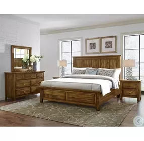 Maple Road Antique Amish California King Mansion Low Profile Storage Bed