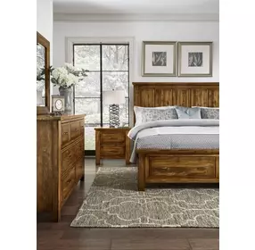 Maple Road Antique Amish Mansion Storage Panel Bedroom Set