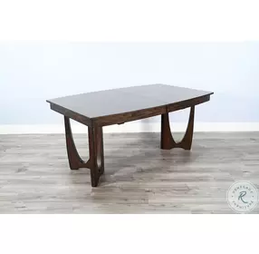 Rustic Refined Dark Brown 96" Extendable Rectangular Dining Table