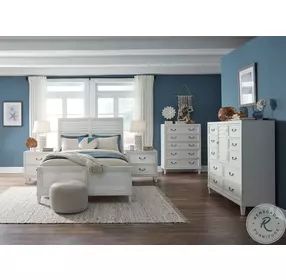 Dunescape White Queen Panel Bed