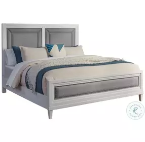 Dunescape White And Gray Upholstered Panel Bedroom Set