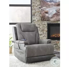 Serenity Zone Slate Performance Fabric Power Lift Recliner