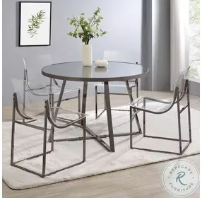 Adino Clear And Black Side Chair Set of 2