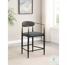 Tina Dark Gray Upholstered Counter Height Stool Set Of 2