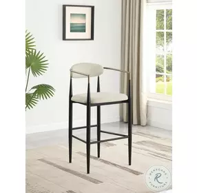 Tina Beige Upholstered Bar Stool Set Of 2