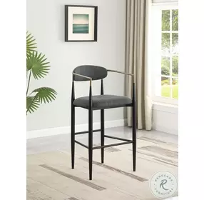 Tina Dark Gray Upholstered Bar Stool Set Of 2