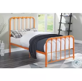 Bethany Orange Twin Metal Bed In A Box