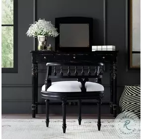 Hathaway Black Licorice Vanity Stool