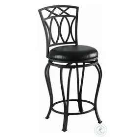 Adamsville Black Upholstered Swivel Counter Height Stool