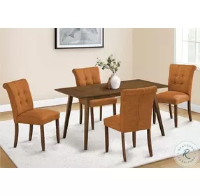 1221 Orange Fabric Upholstered Dining Chair Set Of 2