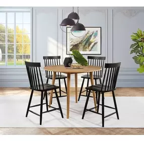 Andrews Black Counter Height Stool Set of 2