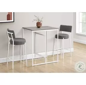 1241 Grey Laminate And White Metal 32" Rectangular Counter Height Dining Table