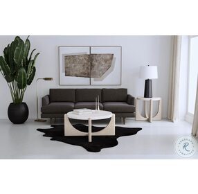 Gavin Driftwood And White Marble End Table