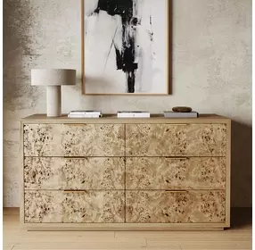 Milan Natural 6 Drawer Dresser