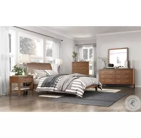 Evans Wire Brushed Light Brown 5 Drawer Chest